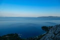 Medveja - Panoramic view of the shore along Medveja, Croatia seen from above Royalty Free Stock Photo