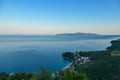 Medveja - Panoramic view of the shore along Medveja, Croatia seen from above Royalty Free Stock Photo