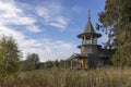 Chapel of Cosmas and Damian in the abandoned village Uzkie, 18th century. Wooden architecture