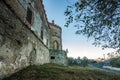 Medzhybizh castle with sunset rays in Khmelnytskyi Oblast Royalty Free Stock Photo