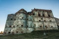 Medzhybizh castle with sunset rays in Khmelnytskyi Oblast