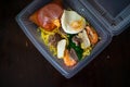 Mee Bandung Muar in a take out box, a Malaysia delicacy noodle originated from Muar District, Johore, Malaysia. The Noodle is a Royalty Free Stock Photo