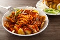 Mee Rojak is Malaysia Indian food of noodle with peanut sauce