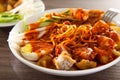 Mee Rojak is Malaysia Indian food of noodle with peanut sauce