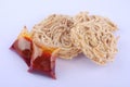 Mee siput is a famous local snack eaten with sambal