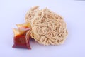 Mee siput is a famous local snack eaten with sambal