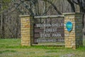 The Meeman Shelby Forest State Park sign in Millington, Shelby County, Tennessee