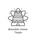 Meenakshi Amman Temple line icon. Editable