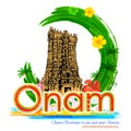 Meenakshi temple in Onam celebration background