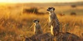 meerkat guard standing upright .Generative Ai Royalty Free Stock Photo