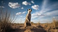 Meerkat\'s Watchful Sentry in the Kalahari Plains