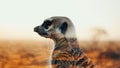 Meerkat Silhouette Double Exposure in Desert Landscape