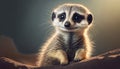 meerkat smiling, cute animal portrait closeup .ai generated Royalty Free Stock Photo