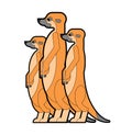 Meerkats family cartoon. Small mongoose. vector illustration Royalty Free Stock Photo