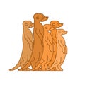 Meerkats family icon. Small mongoose sign. vector illustration Royalty Free Stock Photo