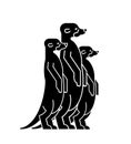 Meerkats family icon. Small mongoose sign. vector illustration Royalty Free Stock Photo