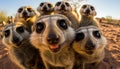 meerkats take a group selfie in the desert