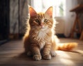Adorable Orange Feline Takes a Seat: A Must-See Photo!