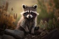 Meet the Adorable Raccoon - High Quality Photography and Unreal Engine Magic! Royalty Free Stock Photo