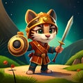 Cute Tiger Warrior, Generative AI