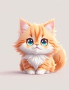 Meet the Hyperrealistic Cute Cat, Bringing Whimsy to Life on a White Background.