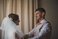 Meet the newlyweds before the ceremony 3763. Royalty Free Stock Photo