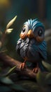 3D bird cartoon character design illustration ai generated