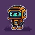 Cute rusty robot,pixel art vector illustration,vector pixel Royalty Free Stock Photo