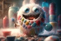Meet Super Happy Smile: The Adorable Pixar-Style Monster in a Colorful Outfit!