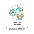 Meet user need concept icon