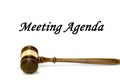 Meeting agenda and gavel Royalty Free Stock Photo