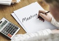 Meeting Appointment Memo Reminder Handwritten Graphic Concept Royalty Free Stock Photo