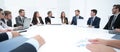 Meeting business partners for round - table Royalty Free Stock Photo