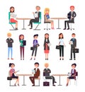 Meeting of Business People Vector Illustration Royalty Free Stock Photo