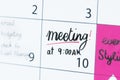 Meeting calendar reminder macro shot