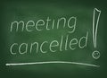 Meeting cancelled on blackboard