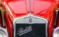 Meeting of classic cars. Front closeup of an old Fiat Balilla car Royalty Free Stock Photo