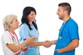 Meeting doctors and handshake Royalty Free Stock Photo