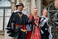 Meeting of Emperor Rudolph II. Liberec Fair near neo-renaissance Town hall, Liberec, North Bohemia, Czech republic