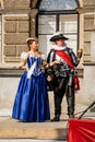 Meeting of Emperor Rudolph II. Liberec Fair near neo-renaissance Town hall, Liberec, North Bohemia, Czech republic