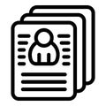 Meeting files icon outline vector. People work