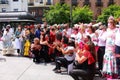 meeting of flamenco women in the street