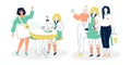 Meeting with friends - colorful flat design style illustration Royalty Free Stock Photo