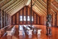 Interior of a Maori meeting house, or wharenui Royalty Free Stock Photo