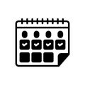 Black solid icon for Meeting, planner and calendar Royalty Free Stock Photo