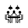 Black solid icon for Meeting, sitting and employee