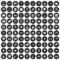 100 meeting icons set black circle Royalty Free Stock Photo