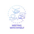 Meeting with myself concept icon