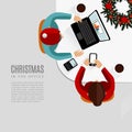 Meeting in the office, Christmas flat design,