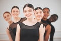 Meeting passionate, like-minded people is a real joy. a group of ballet dancers standing together. Royalty Free Stock Photo